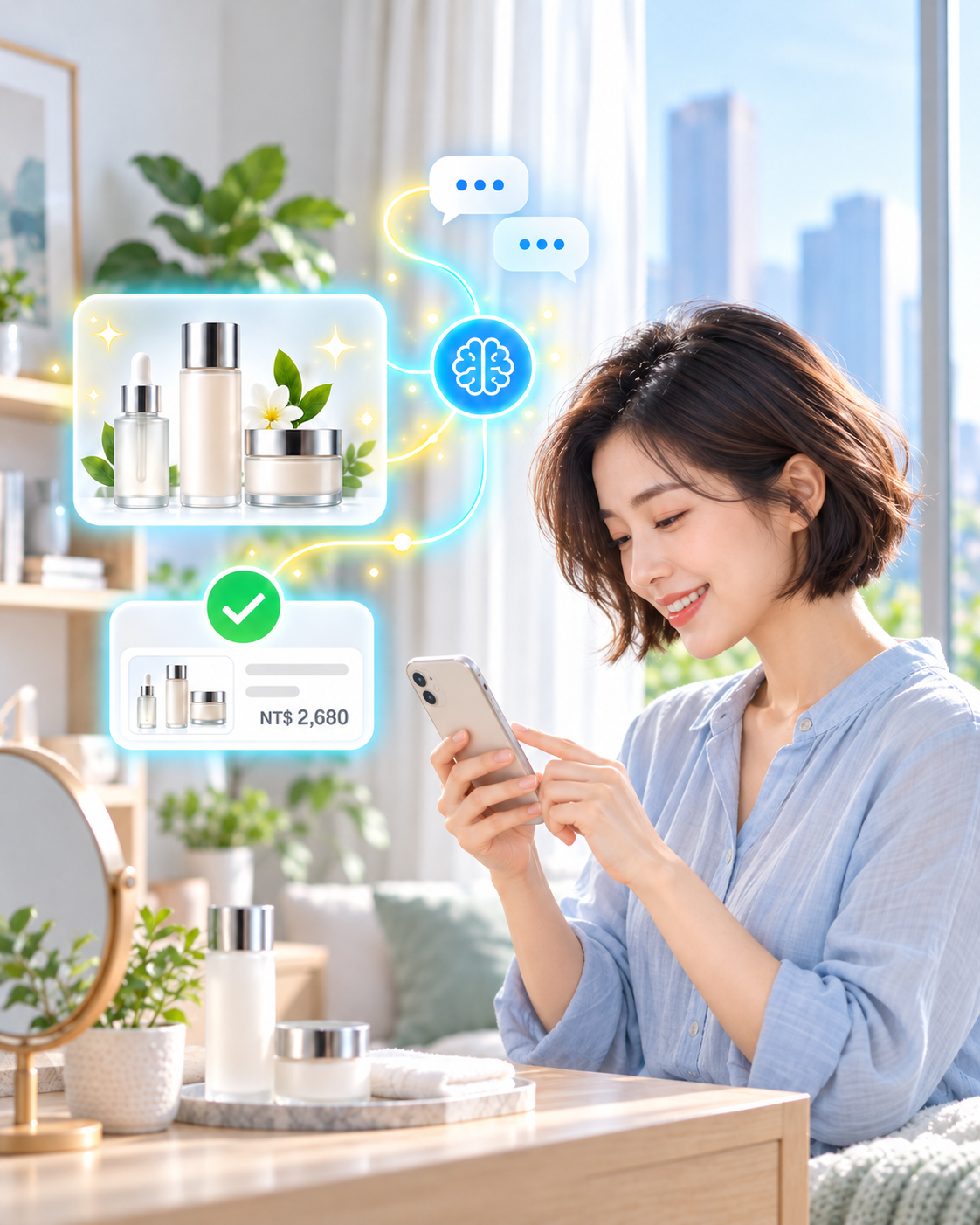 顧客在品牌 LINE 與 AI 對話選購